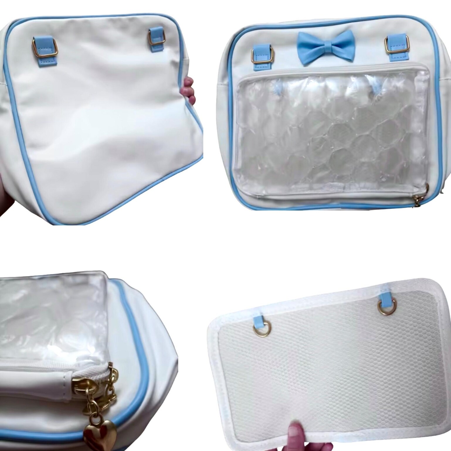 Small Black Convertible Ita Bag for Pin Display Small Black Convertible Ita Bag for Pin Display — mini ita bag detail view
