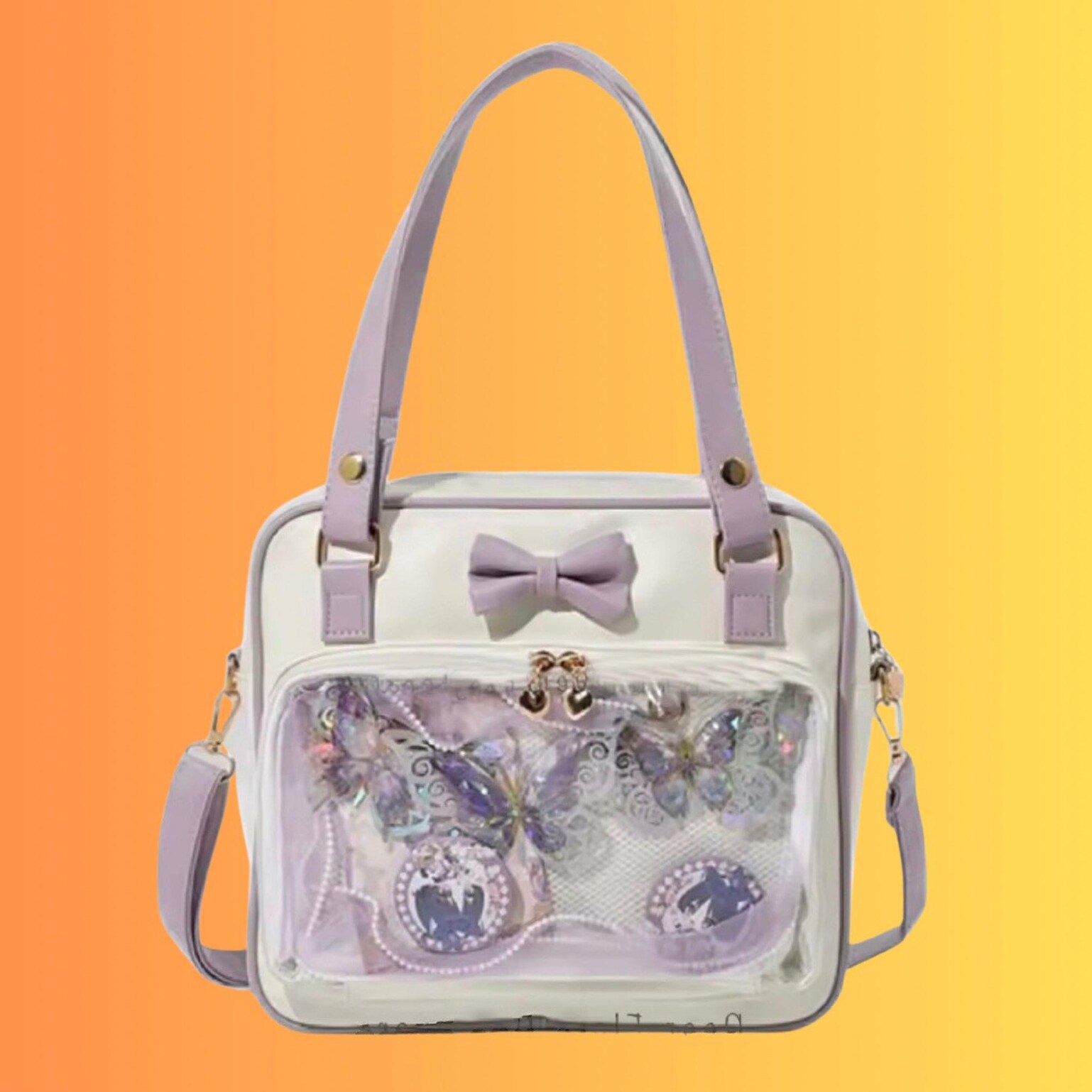 Small Black Convertible Ita Bag for Pin Display Small Black Convertible Ita Bag for Pin Display — mini ita bag detail view