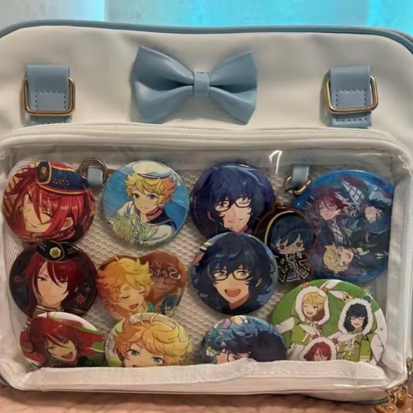 Small Black Convertible Ita Bag for Pin Display — mini ita bag detail view