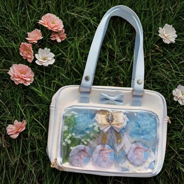 Small Black Convertible Ita Bag for Pin Display — mini ita bag detail view