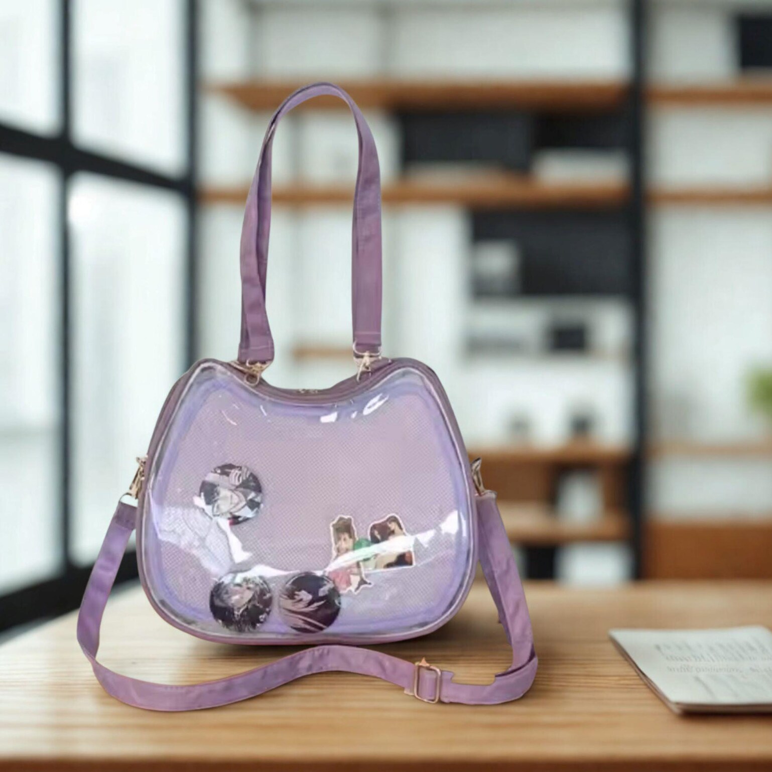 Small Black Convertible Ita Bag Small Black Convertible Ita Bag — mini ita bag detail view