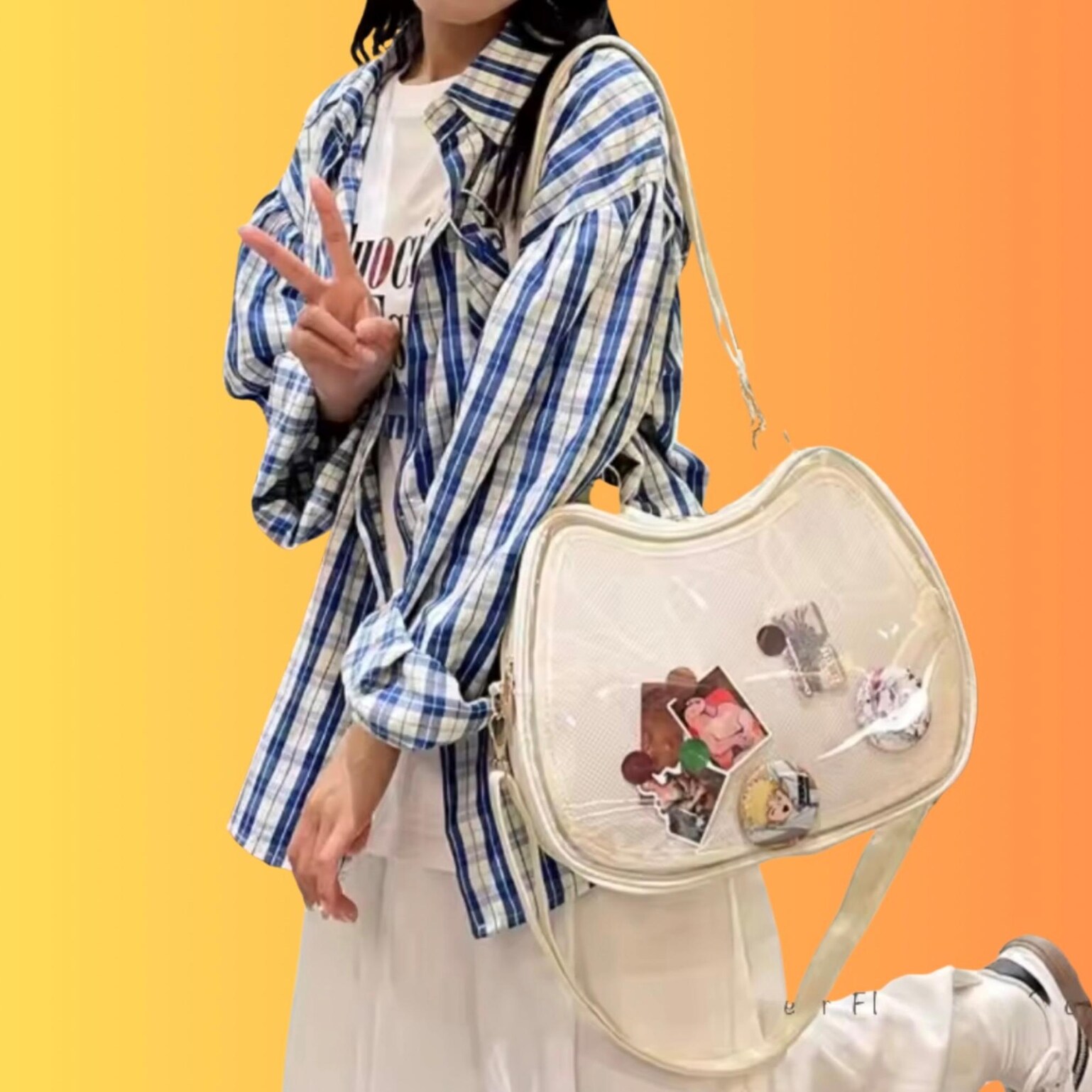 Small Black Convertible Ita Bag Small Black Convertible Ita Bag — mini ita bag with clear display window