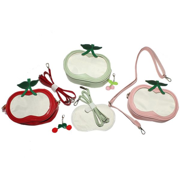Small Cherry Ita Crossbody Bag for Plushies and Pins — crossbody ita bag detail view