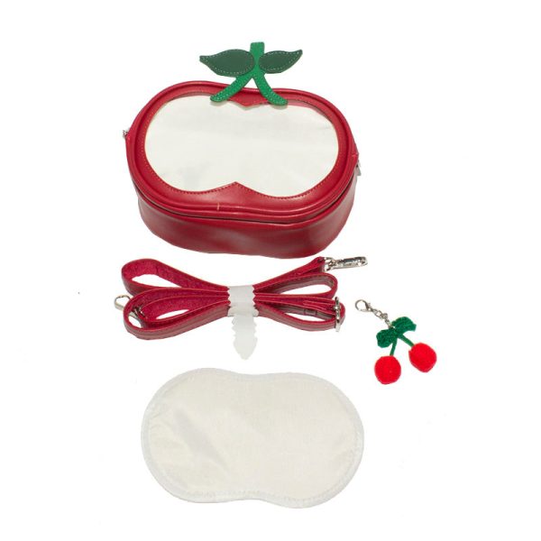 Small Cherry Ita Crossbody Bag for Plushies and Pins — crossbody ita bag detail view