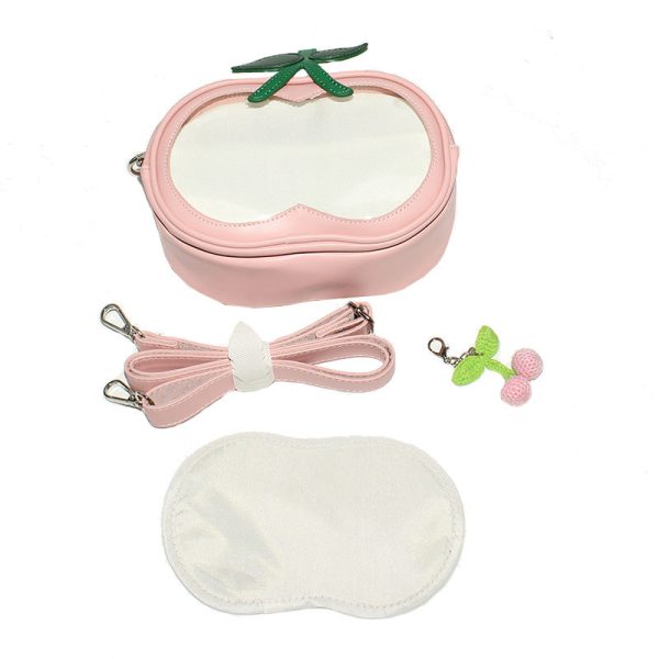 Small Cherry Ita Crossbody Bag for Plushies and Pins — crossbody ita bag detail view