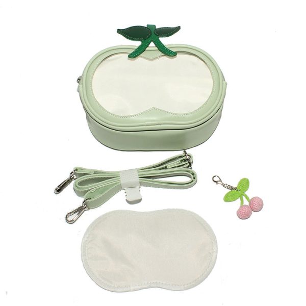 Small Cherry Ita Crossbody Bag for Plushies and Pins — crossbody ita bag detail view