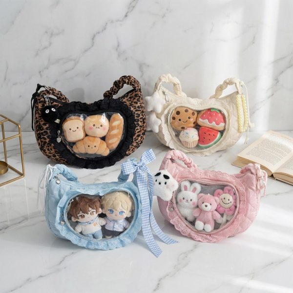 Small Convertible Ita Bag with Clear Window for Pin Display — mini ita bag detail view