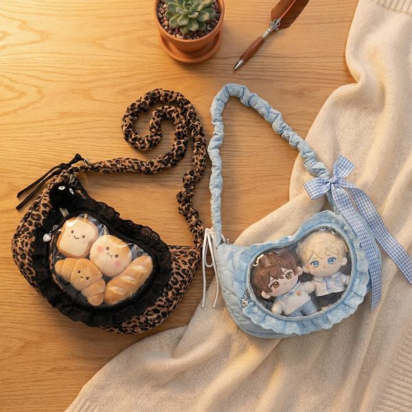 Small Convertible Ita Bag with Clear Window for Pin Display — mini ita bag detail view