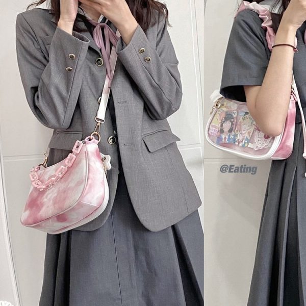 Small Convertible Ita Bag with Clear Window for Pin Display — mini ita bag detail view