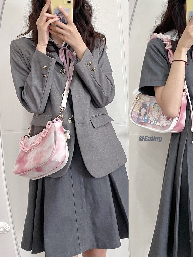 Small Convertible Ita Bag with Clear Window for Pin Display Small Convertible Ita Bag with Clear Window for Pin Display — mini ita bag detail view