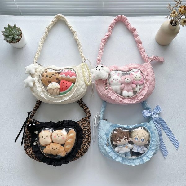 Small Convertible Ita Bag with Clear Window for Pin Display — mini ita bag with clear display window