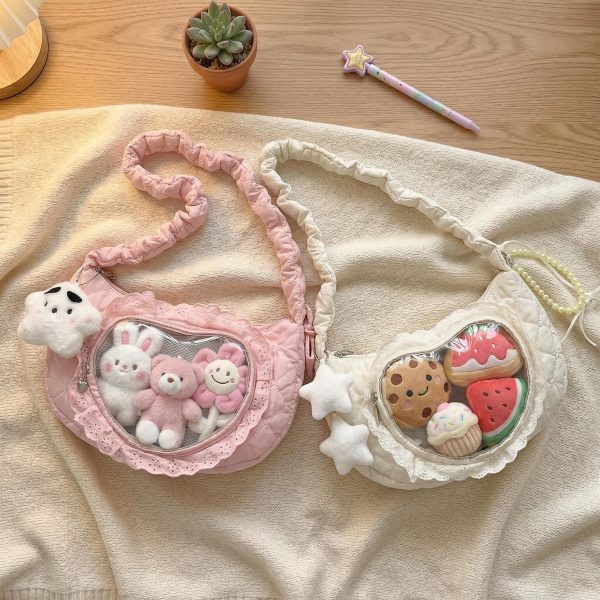 Small Convertible Ita Bag with Clear Window for Pin Display — mini ita bag detail view