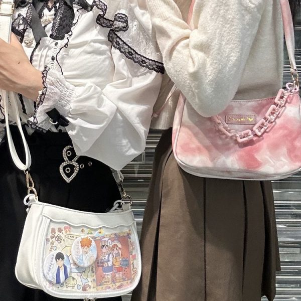 Small Convertible Ita Bag with Clear Window for Pin Display — mini ita bag with clear display window