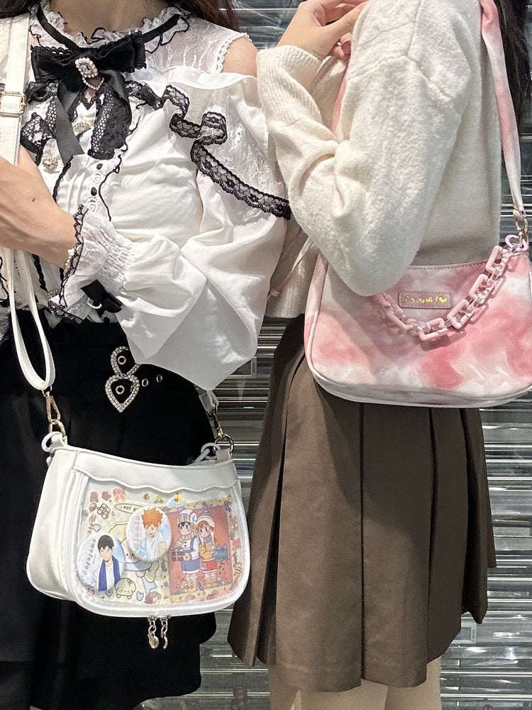 Small Convertible Ita Bag with Clear Window for Pin Display Small Convertible Ita Bag with Clear Window for Pin Display — mini ita bag with clear display window