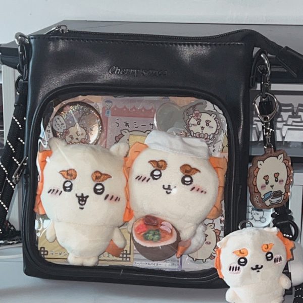 Small Ita Crossbody Bag with Clear Window for Plushies and Pins — crossbody ita bag detail view