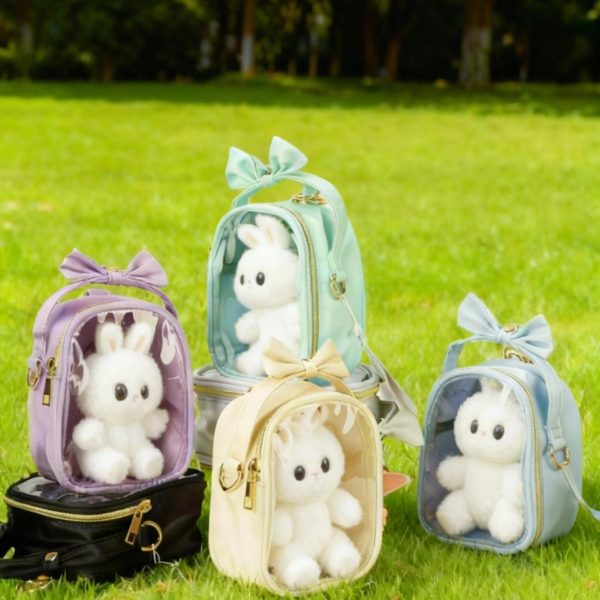 Small Ita Crossbody Bag with Clear Window for Plushies and Pins — crossbody ita bag detail view