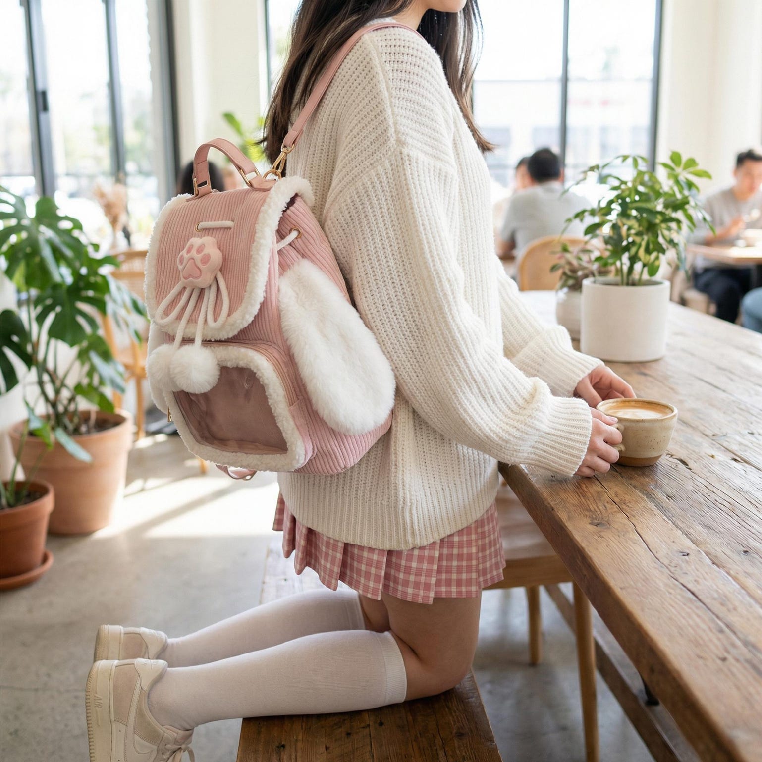 Small Pink Kawaii Ita Backpack for Pin Display Small Pink Kawaii Ita Backpack for Pin Display — ita backpack detail view