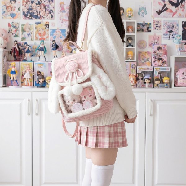 Small Pink Kawaii Ita Backpack for Pin Display — ita backpack detail view
