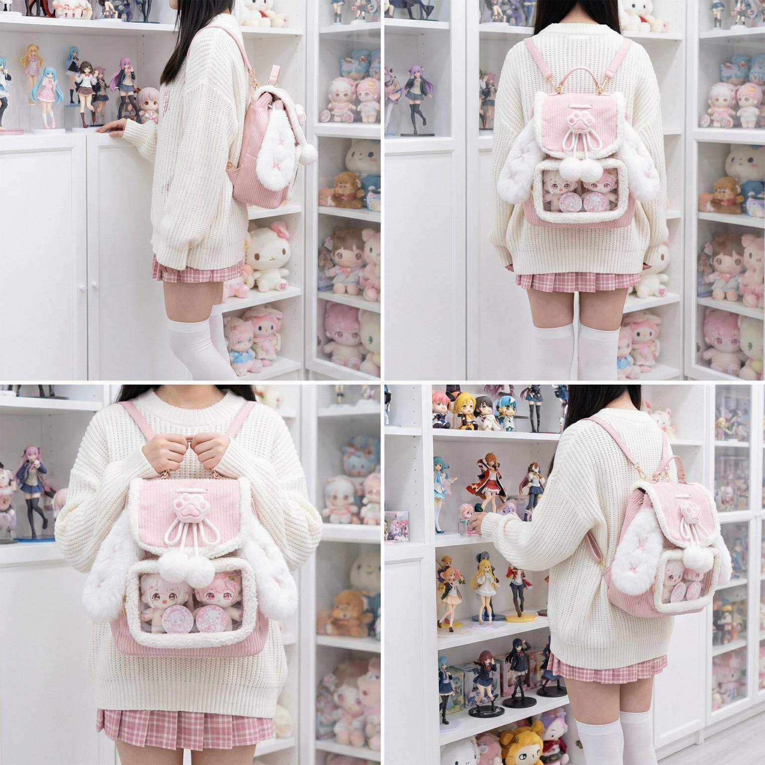 Small Pink Kawaii Ita Backpack for Pin Display Small Pink Kawaii Ita Backpack for Pin Display — ita backpack detail view