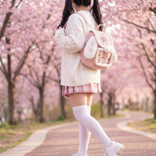 Small Pink Kawaii Ita Backpack for Pin Display — ita backpack detail view