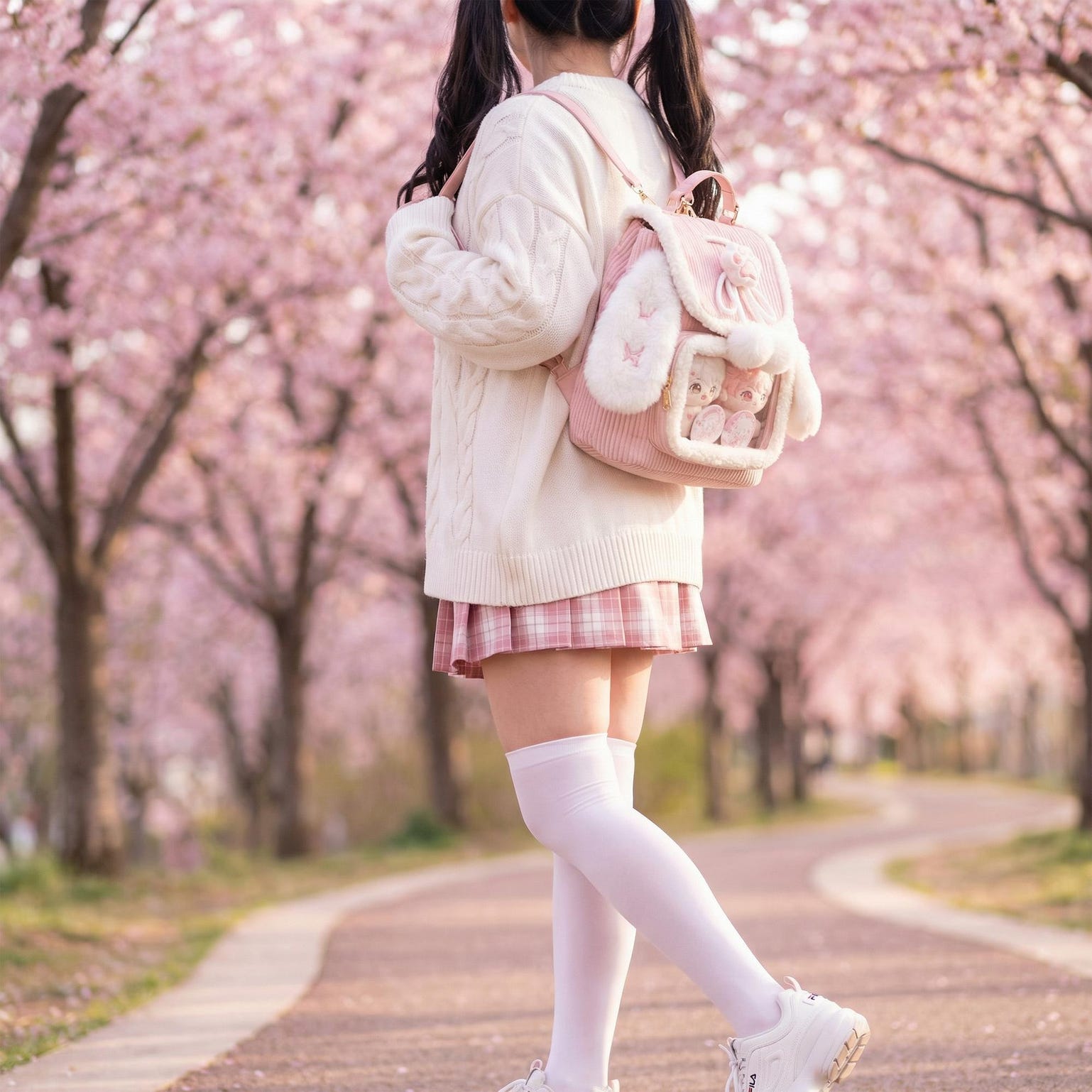 Small Pink Kawaii Ita Backpack for Pin Display Small Pink Kawaii Ita Backpack for Pin Display — ita backpack detail view
