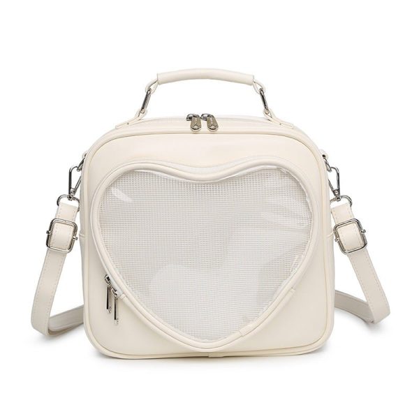 Small White Heart Ita Backpack — ita backpack detail view