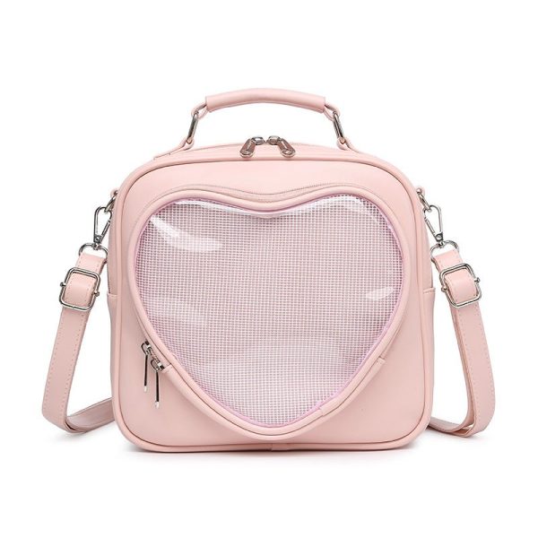Small White Heart Ita Backpack — ita backpack detail view