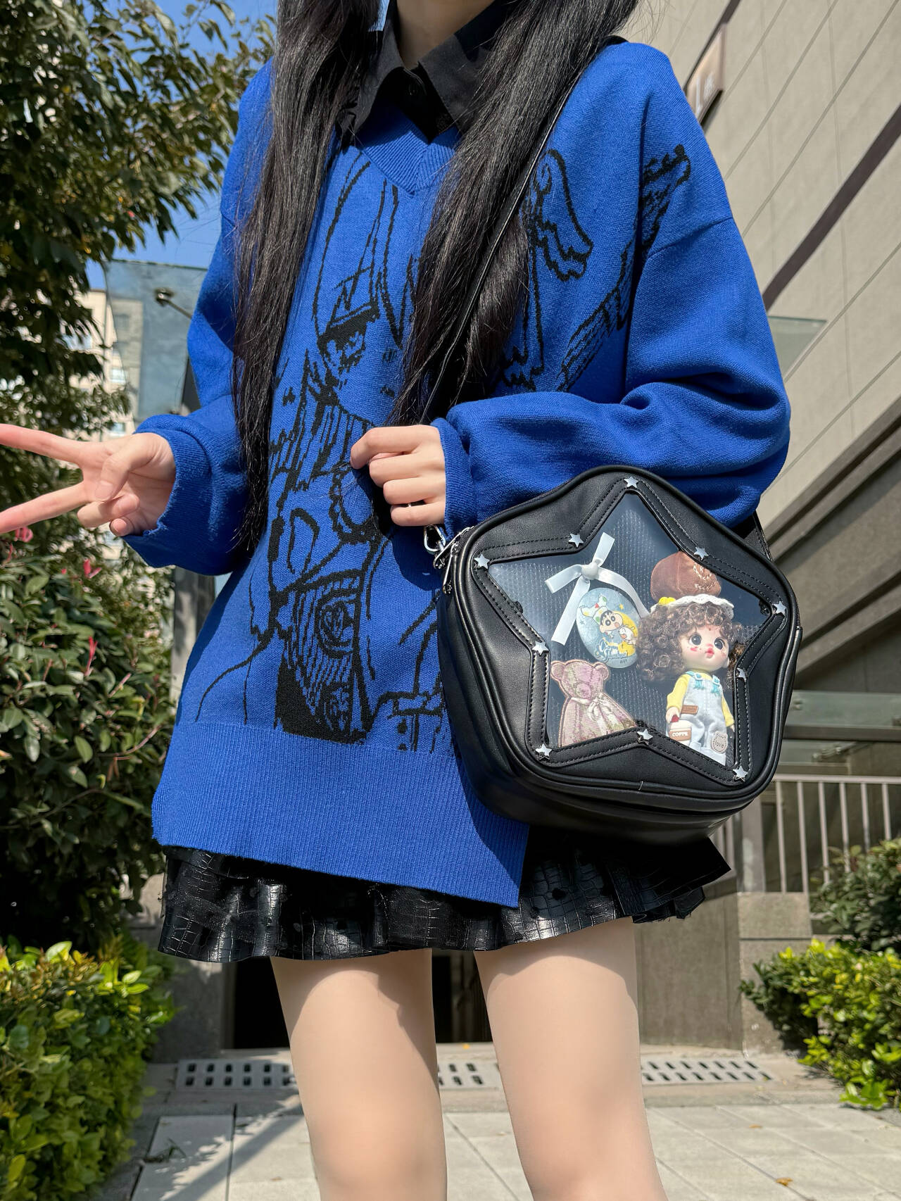 Small Y2K Star Ita Bag for Pin Display Small Y2K Star Ita Bag for Pin Display — mini ita bag detail view