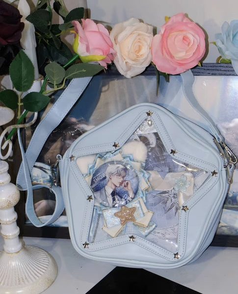 Small Y2K Star Ita Bag for Pin Display — mini ita bag detail view
