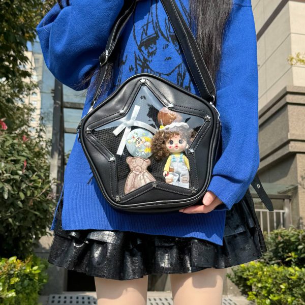 Small Y2K Star Ita Bag for Pin Display — mini ita bag detail view
