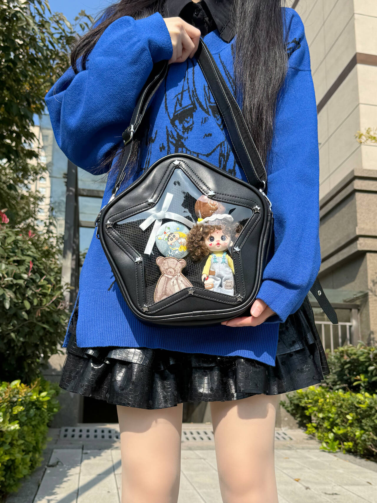 Small Y2K Star Ita Bag for Pin Display Small Y2K Star Ita Bag for Pin Display — mini ita bag detail view