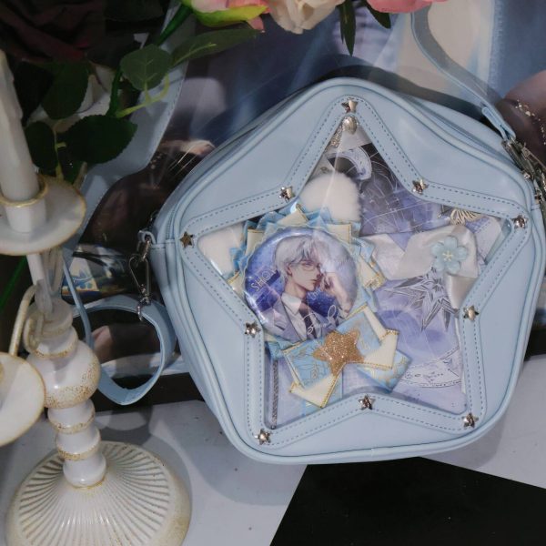 Small Y2K Star Ita Bag for Pin Display — mini ita bag detail view