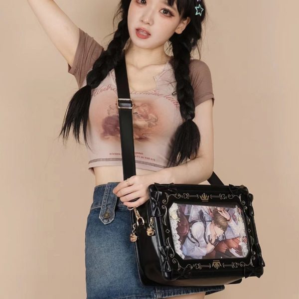 Tote Bag with Included Insert for Plushies and Pins — ita tote bag detail view