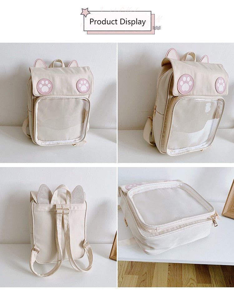 White Cat Ita Backpack for Pin Display White Cat Ita Backpack for Pin Display — ita backpack detail view