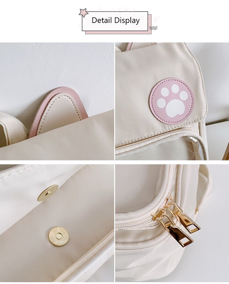 White Cat Ita Backpack for Pin Display White Cat Ita Backpack for Pin Display — ita backpack detail view