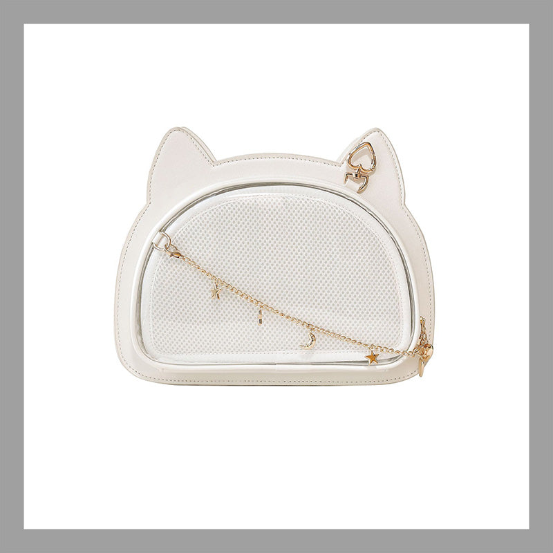 White Cat Ita Bag with Clear Window for Pin Display White Cat Ita Bag with Clear Window for Pin Display — ita bag insert detail view