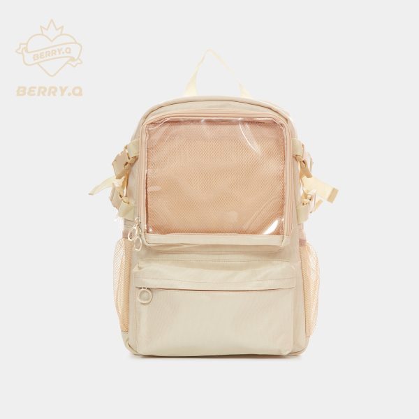 White Ita Backpack for Plushies and Pins — ita backpack detail view