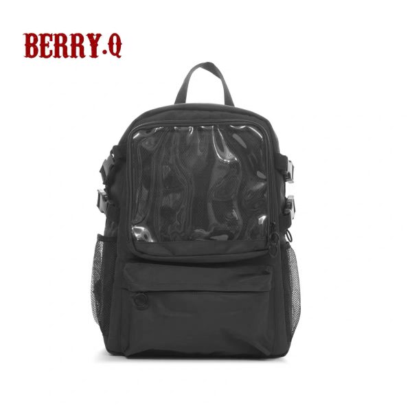 White Ita Backpack for Plushies and Pins — ita backpack detail view