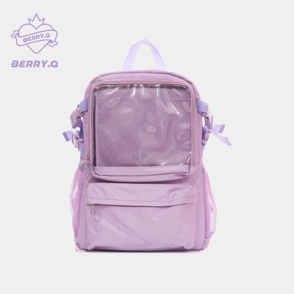White Ita Backpack for Plushies and Pins — ita backpack detail view