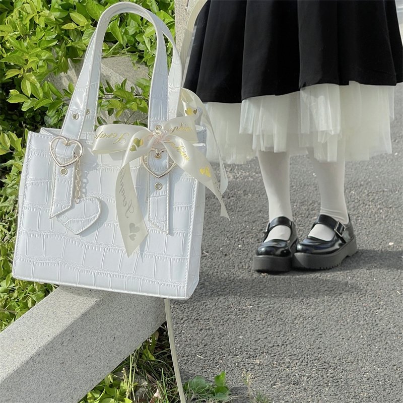 White Ita Tote Bag with Clear Window and Included Insert for Plushies and Pins White Ita Tote Bag with Clear Window and Included Insert for Plushies and Pins — ita tote bag detail view