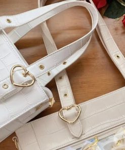 White Ita Tote Bag with Clear Window and Included Insert for Plushies and Pins — ita tote bag detail view