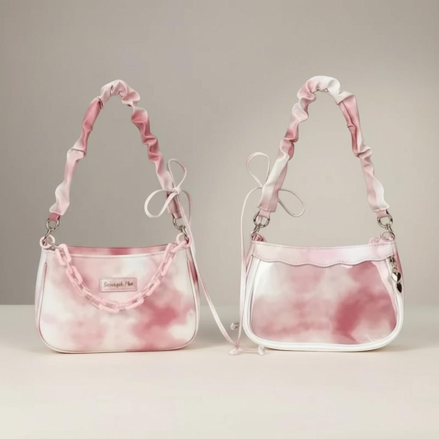 White Kawaii Convertible Ita Bag for Pin Display White Kawaii Convertible Ita Bag for Pin Display — ita bag detail view