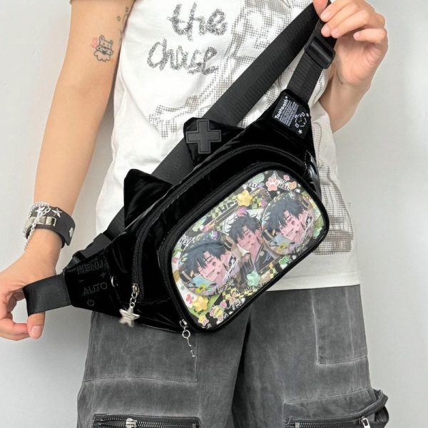 Y2K Cat Ita Bag with Clear Window for Plushies and Pins — ita bag with clear display window