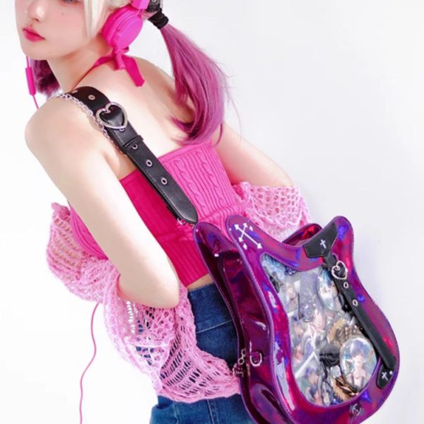 Y2K Ita Bag with Clear Window for Pin Display — ita bag with clear display window