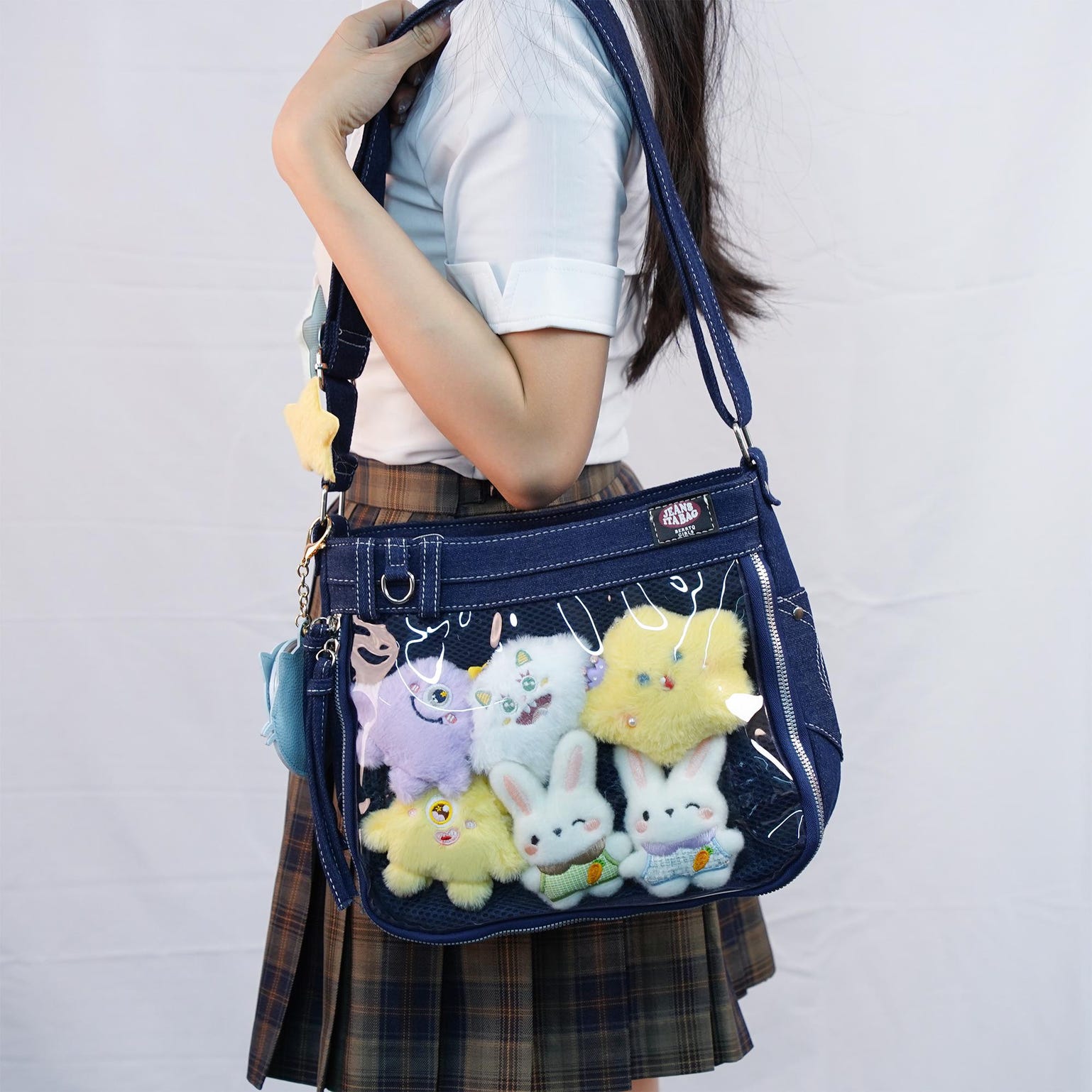 Y2K Ita Crossbody Bag with Clear Window for Pin Display Y2K Ita Crossbody Bag with Clear Window for Pin Display — crossbody ita bag with clear display window
