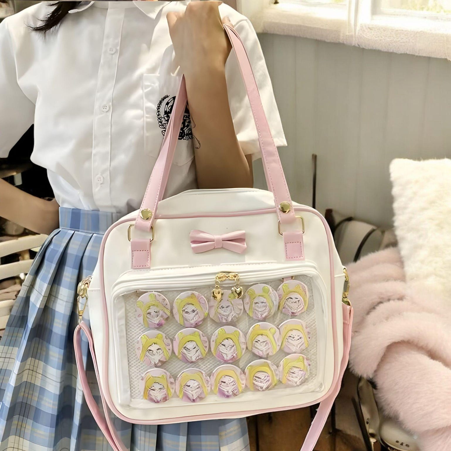 Yellow Ita Tote Bag for Pin Display Yellow Ita Tote Bag for Pin Display — ita tote bag detail view
