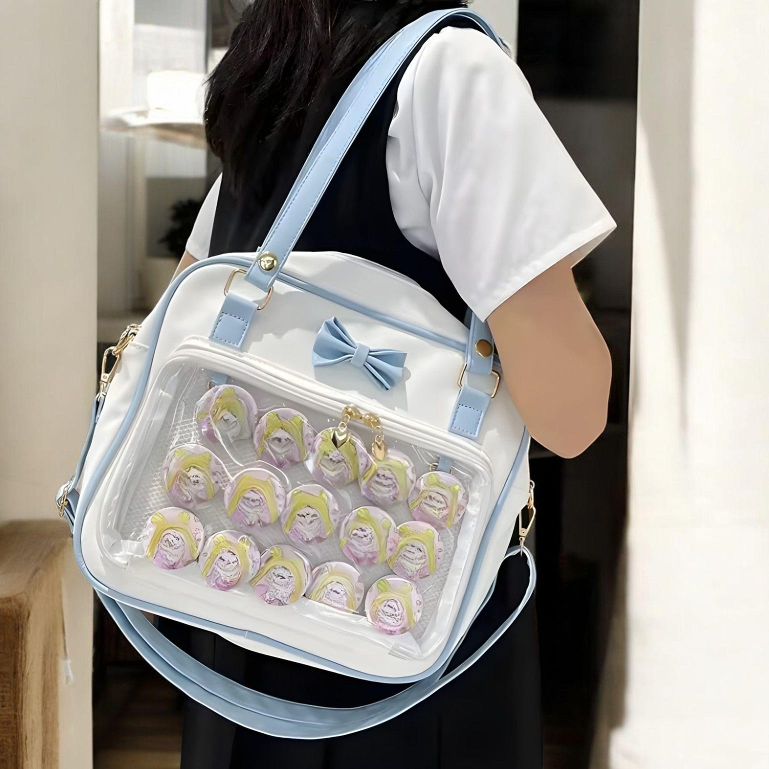 Yellow Ita Tote Bag for Pin Display Yellow Ita Tote Bag for Pin Display — ita tote bag detail view