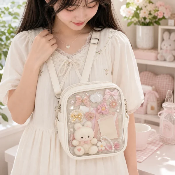 Small Ita Crossbody Bag with Clear Window for Plushies and Pins