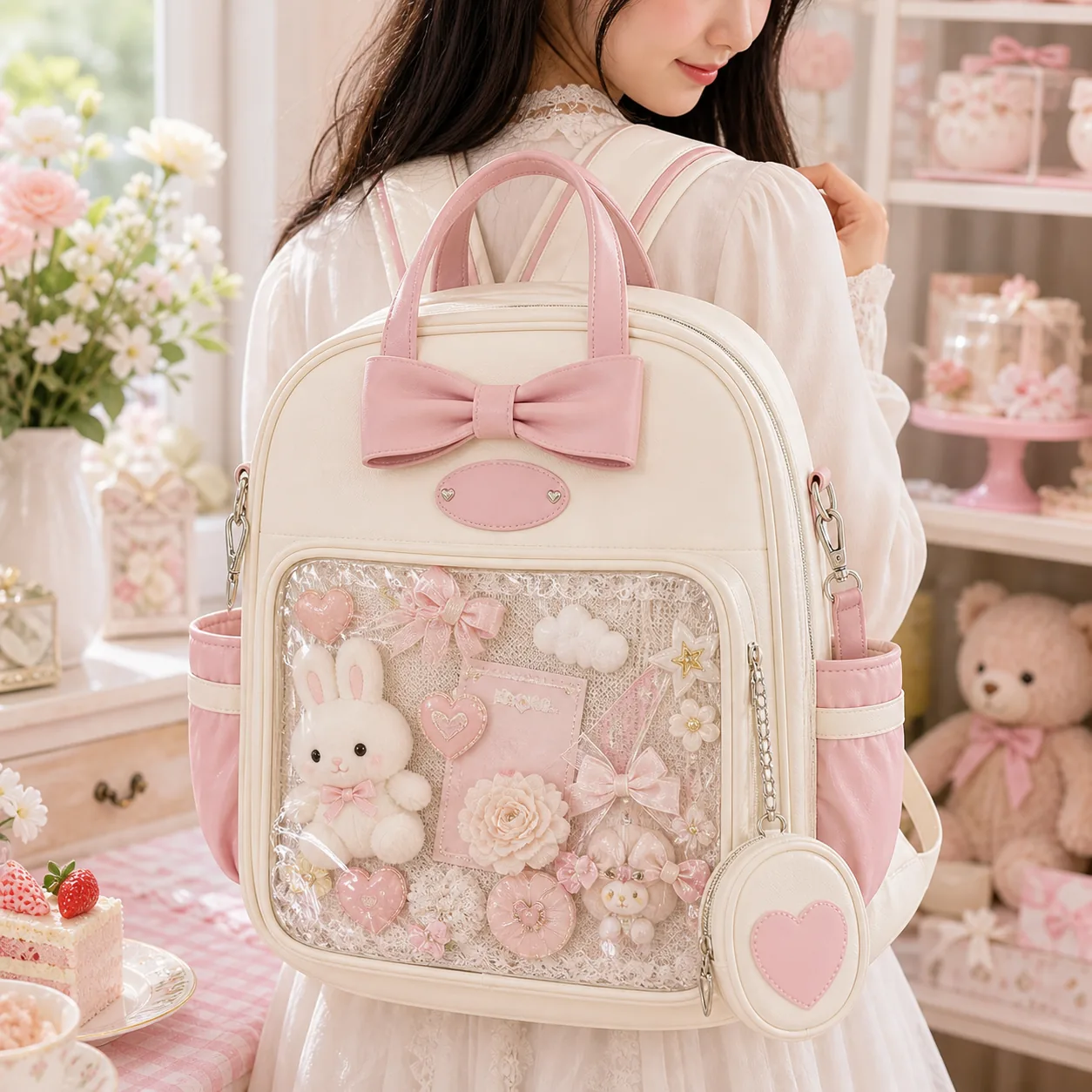 Ita Backpack with Clear Window for Plushies and Pins Ita Backpack with Clear Window for Plushies and Pins