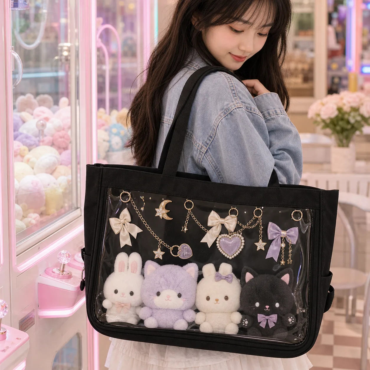 Ita Bag with Clear Window for Plushies and Pins Ita Bag with Clear Window for Plushies and Pins